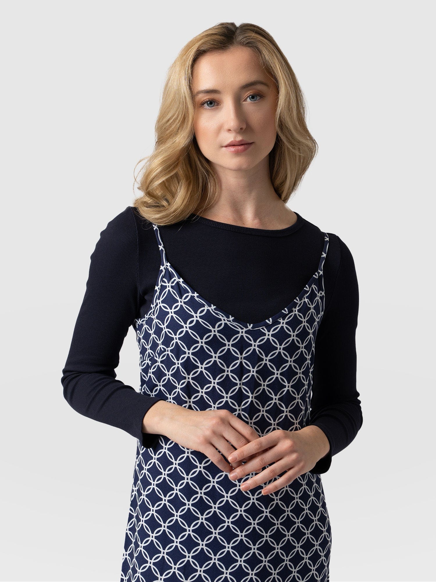 Sasha 2-In-1 Dress Blue Mosaic Geo - Women's Dresses | Saint + Sofia® USA